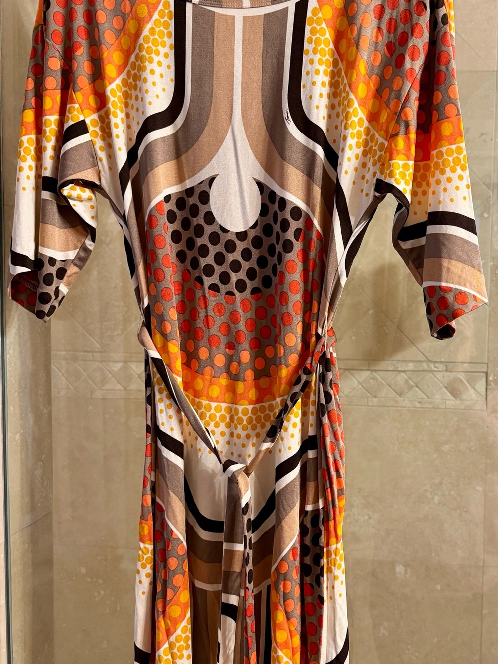 Trina Turk Dress in Orange, Brown & Yellow